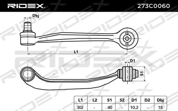 RIDEX 273C0060 - Рычаг подвески колеса www.autospares.lv