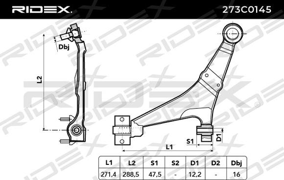 RIDEX 273C0145 - Track Control Arm www.autospares.lv