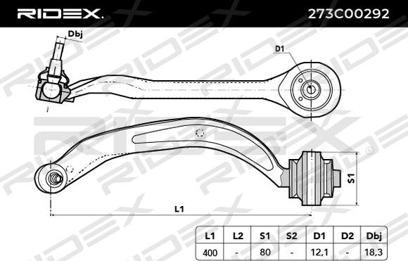 RIDEX 273C0292 - Рычаг подвески колеса www.autospares.lv