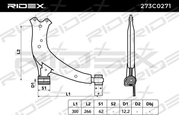 RIDEX 273C0271 - Рычаг подвески колеса www.autospares.lv