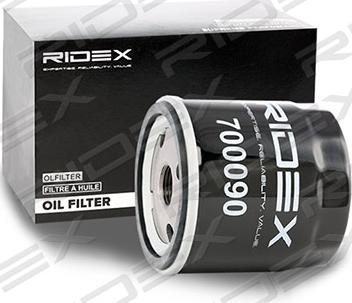 RIDEX 7O0090 - Oil Filter www.autospares.lv