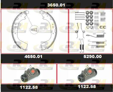 Roadhouse 3650.01 - Brake Shoe Set www.autospares.lv