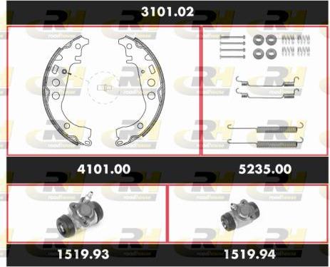 Roadhouse 3101.02 - Bremžu loku komplekts autospares.lv