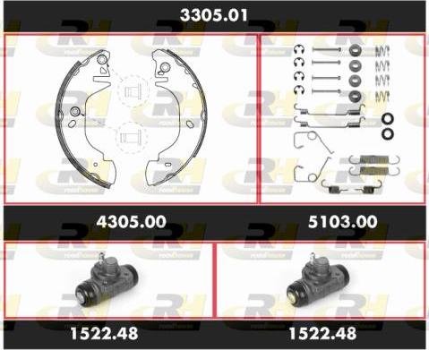 Roadhouse 3305.01 - Bremžu loku komplekts autospares.lv