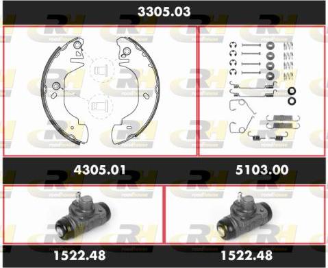 Roadhouse 3305.03 - Bremžu loku komplekts autospares.lv