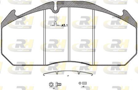 Roadhouse JSX 2506.30 - Bremžu uzliku kompl., Disku bremzes www.autospares.lv