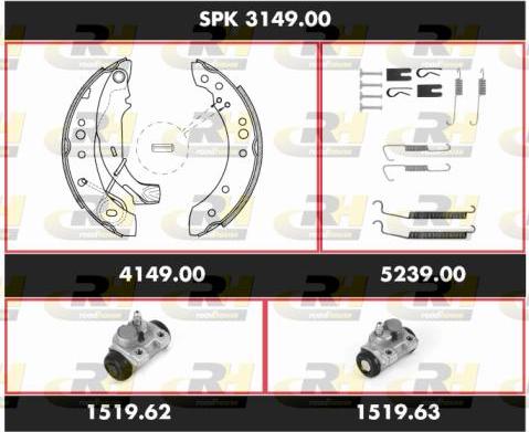 Roadhouse SPK 3149.00 - Brake Shoe Set www.autospares.lv