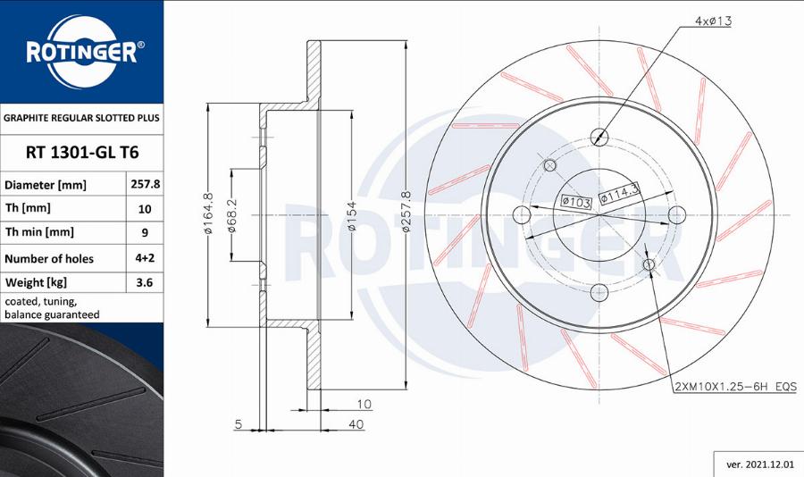 Rotinger RT 1301-GL T6 - Bremžu diski www.autospares.lv