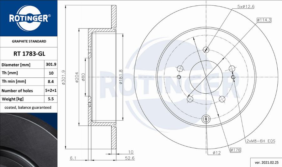 Rotinger RT 1783-GL - Bremžu diski www.autospares.lv