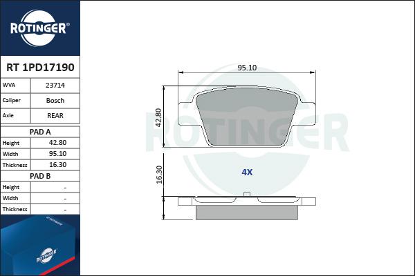 Rotinger RT 1PD17190 - Bremžu uzliku kompl., Disku bremzes autospares.lv