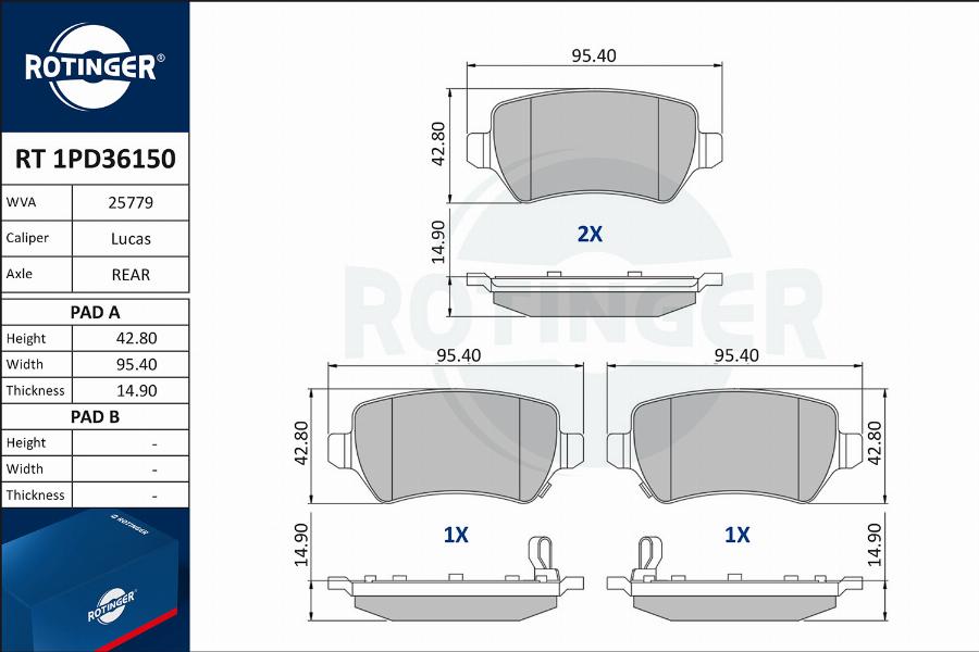 Rotinger RT 1PD36150 - Bremžu uzliku kompl., Disku bremzes autospares.lv