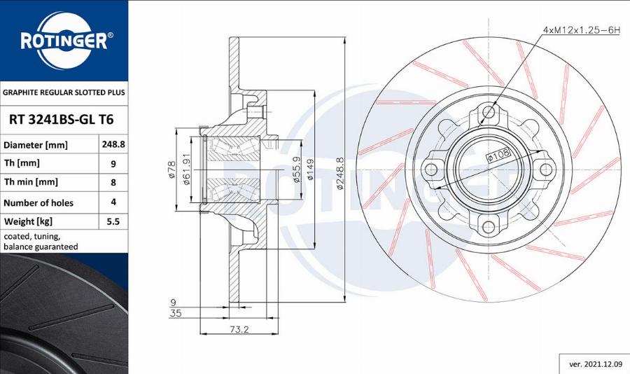 Rotinger RT 3241BS-GL T6 - Brake Disc www.autospares.lv