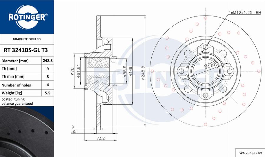 Rotinger RT 3241BS-GL T3 - Brake Disc www.autospares.lv