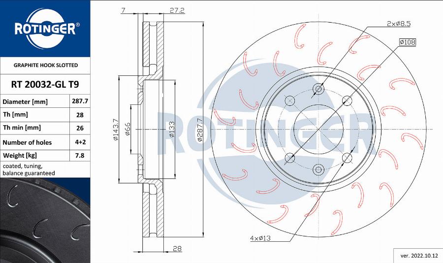 Rotinger RT 20032-GL T9 - Bremžu diski autospares.lv