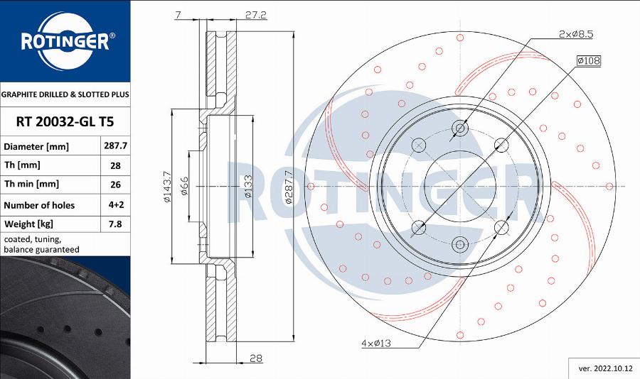 Rotinger RT 20032-GL T5 - Bremžu diski autospares.lv