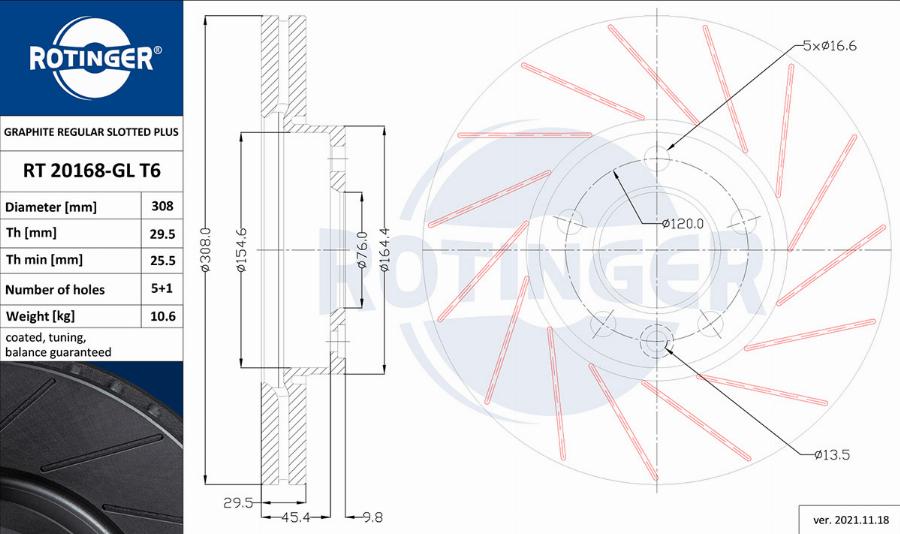 Rotinger RT 20168-GL T6 - Bremžu diski www.autospares.lv