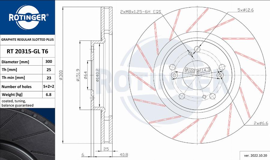 Rotinger RT 20315-GL T6 - Bremžu diski www.autospares.lv