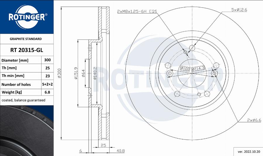 Rotinger RT 20315-GL - Bremžu diski www.autospares.lv