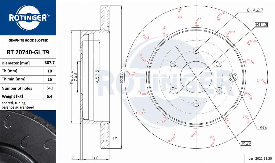 Rotinger RT 20740-GL T9 - Bremžu diski autospares.lv