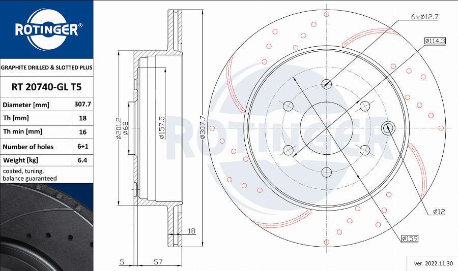 Rotinger RT 20740-GL T5 - Bremžu diski autospares.lv