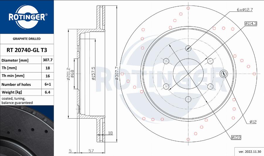 Rotinger RT 20740-GL T3 - Bremžu diski autospares.lv