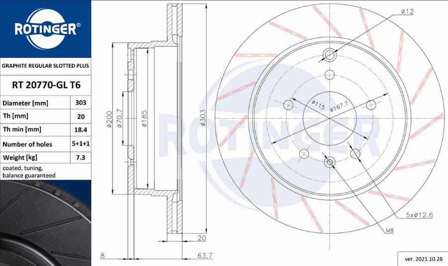 Rotinger RT 20770-GL T6 - Bremžu diski www.autospares.lv