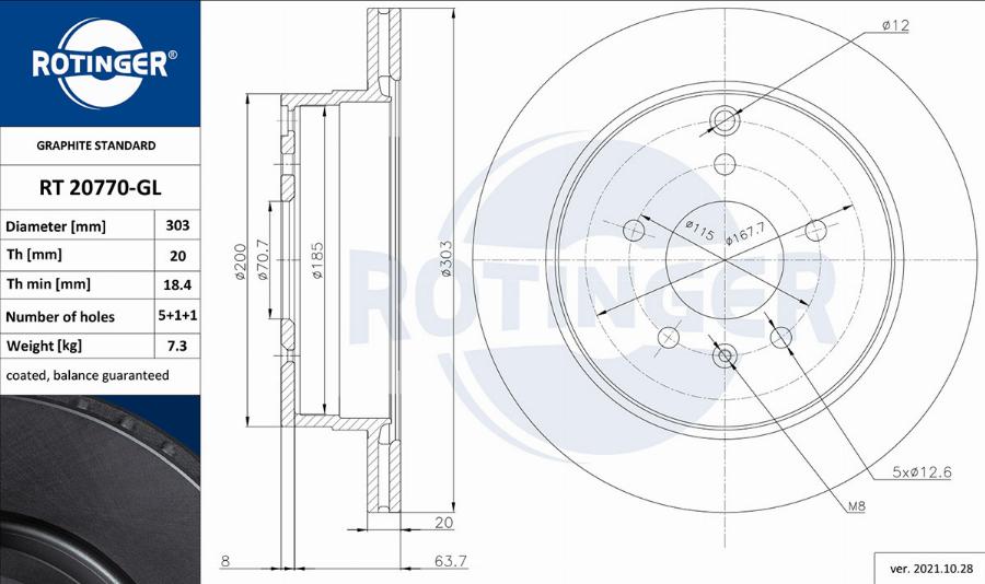 Rotinger RT 20770-GL - Bremžu diski www.autospares.lv