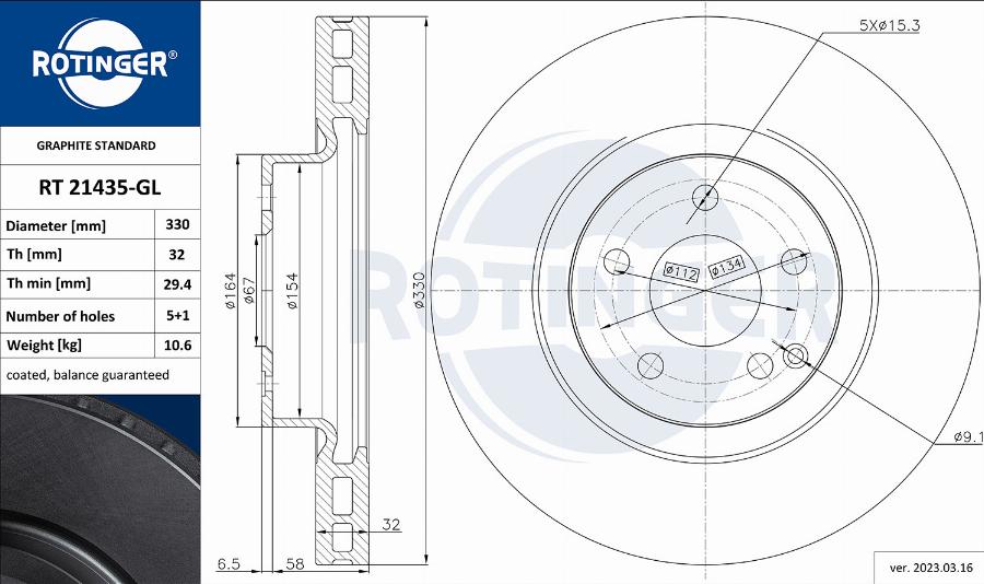 Rotinger RT 21435-GL - Bremžu diski www.autospares.lv