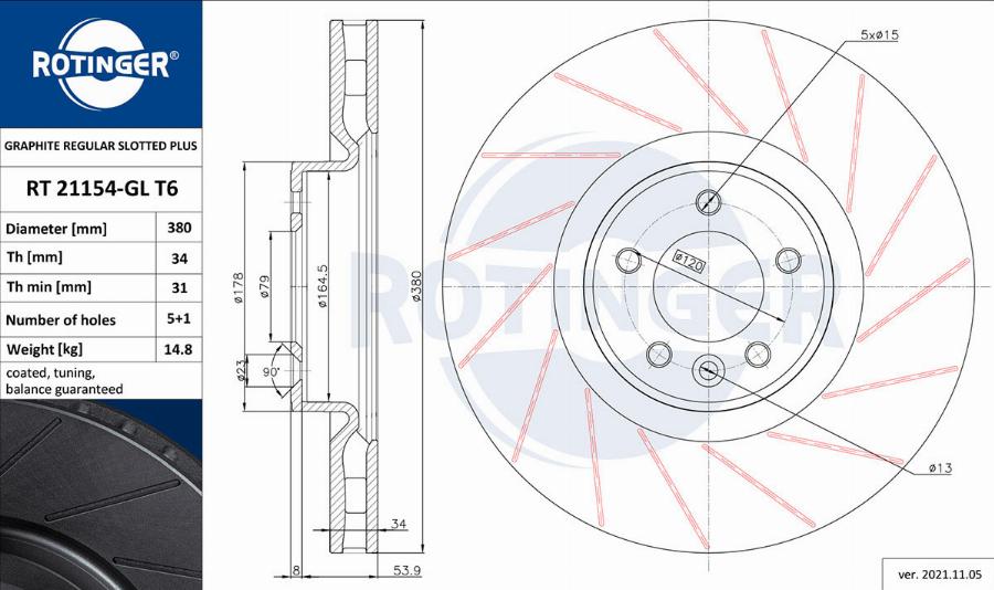 Rotinger RT 21154-GL T6 - Bremžu diski www.autospares.lv