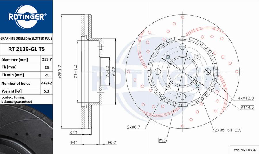 Rotinger RT 2139-GL T5 - Bremžu diski www.autospares.lv