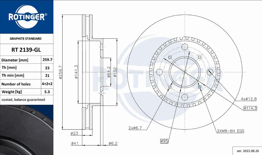 Rotinger RT 2139-GL - Bremžu diski www.autospares.lv