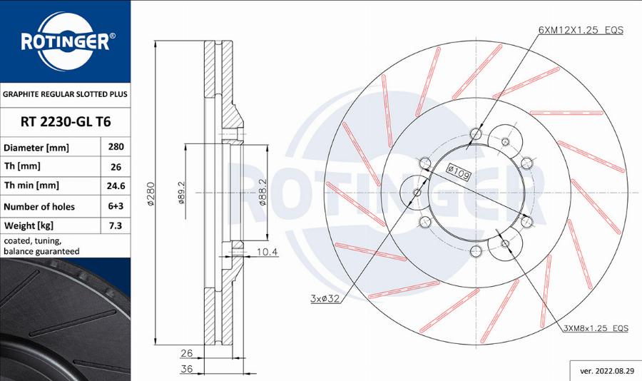 Rotinger RT 2230-GL T6 - Bremžu diski www.autospares.lv