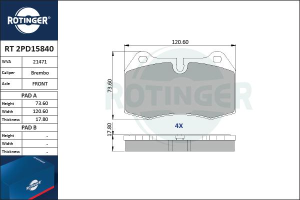 Rotinger RT 2PD15840 - Bremžu uzliku kompl., Disku bremzes www.autospares.lv