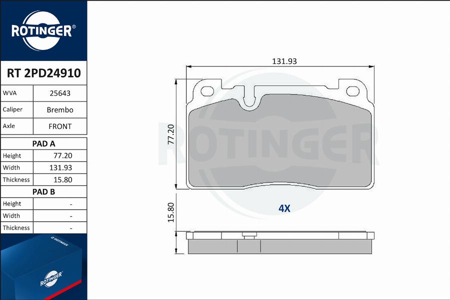 Rotinger RT 2PD24910 - Bremžu uzliku kompl., Disku bremzes www.autospares.lv