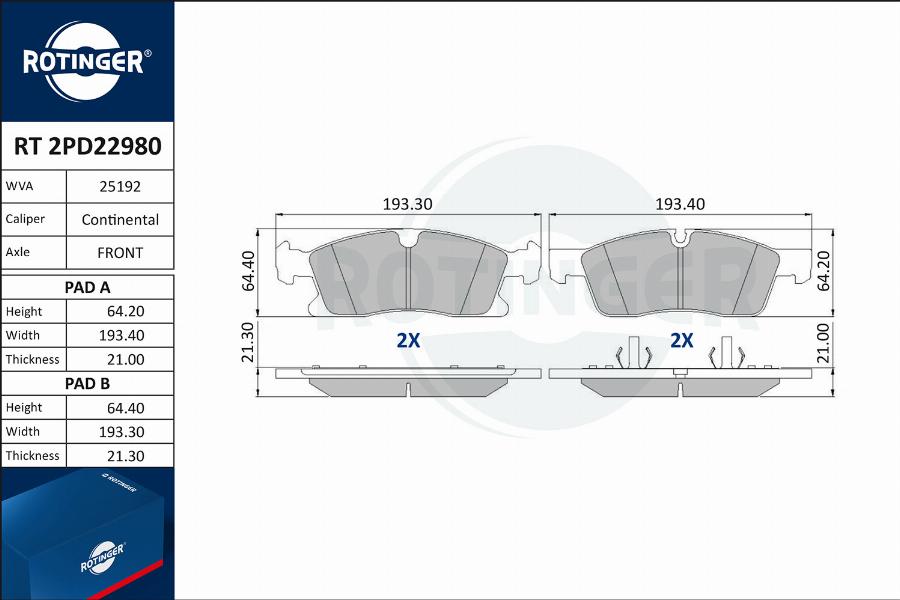 Rotinger RT 2PD22980 - Bremžu uzliku kompl., Disku bremzes autospares.lv