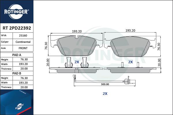 Rotinger RT 2PD22392 - Bremžu uzliku kompl., Disku bremzes www.autospares.lv