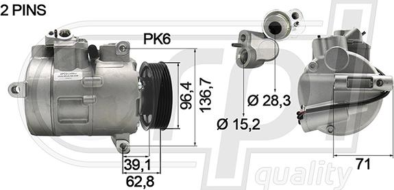 RPLQuality APCOVW5035 - Kompresors, Gaisa kond. sistēma www.autospares.lv