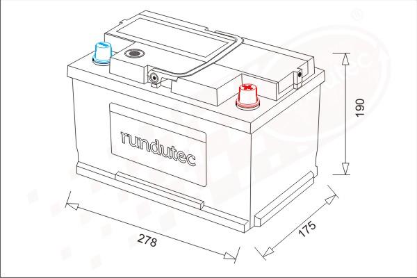 RUTEC RNU068RHN - Startera akumulatoru baterija www.autospares.lv