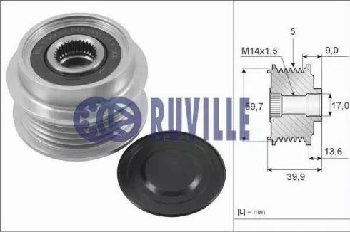 Ruville 59961 - Шкив генератора, муфта www.autospares.lv