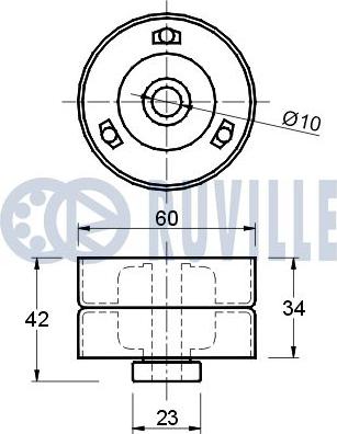 Ruville 540922 - Направляющий ролик, зубчатый ремень ГРМ www.autospares.lv