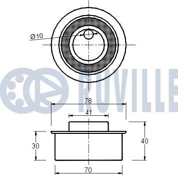 Ruville 540493 - Натяжной ролик, зубчатый ремень ГРМ www.autospares.lv