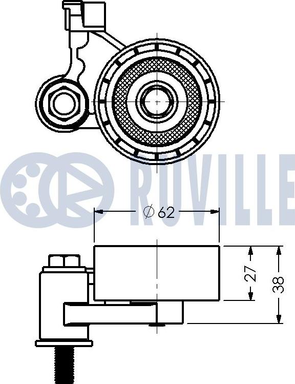 Ruville 540486 - Spriegotājrullītis, Gāzu sadales mehānisma piedziņas siksna autospares.lv