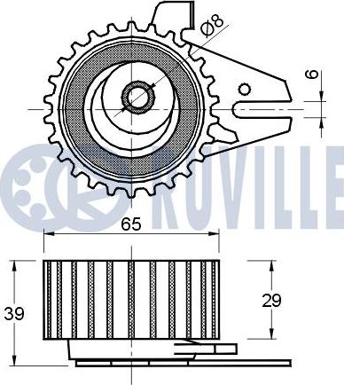 Ruville 540482 - Натяжной ролик, зубчатый ремень ГРМ www.autospares.lv