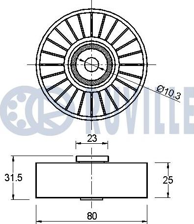 Ruville 540436 - Pulley, v-ribbed belt www.autospares.lv