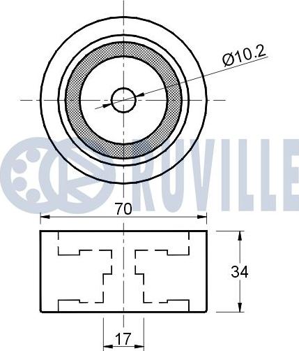 Ruville 541169 - Направляющий ролик, зубчатый ремень ГРМ www.autospares.lv