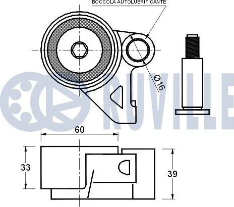 Ruville 540502 - Spriegotājrullītis, Gāzu sadales mehānisma piedziņas siksna www.autospares.lv