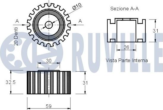 Ruville 540589 - Parazīt / Vadrullītis, Zobsiksna www.autospares.lv