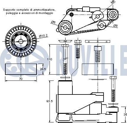 Ruville 540536 - Siksnas spriegotājs, Ķīļsiksna www.autospares.lv