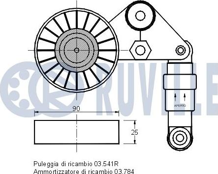 Ruville 540533 - Натяжитель, поликлиновый ремень www.autospares.lv