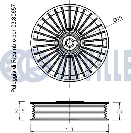 Ruville 540649 - Ролик, поликлиновый ремень www.autospares.lv